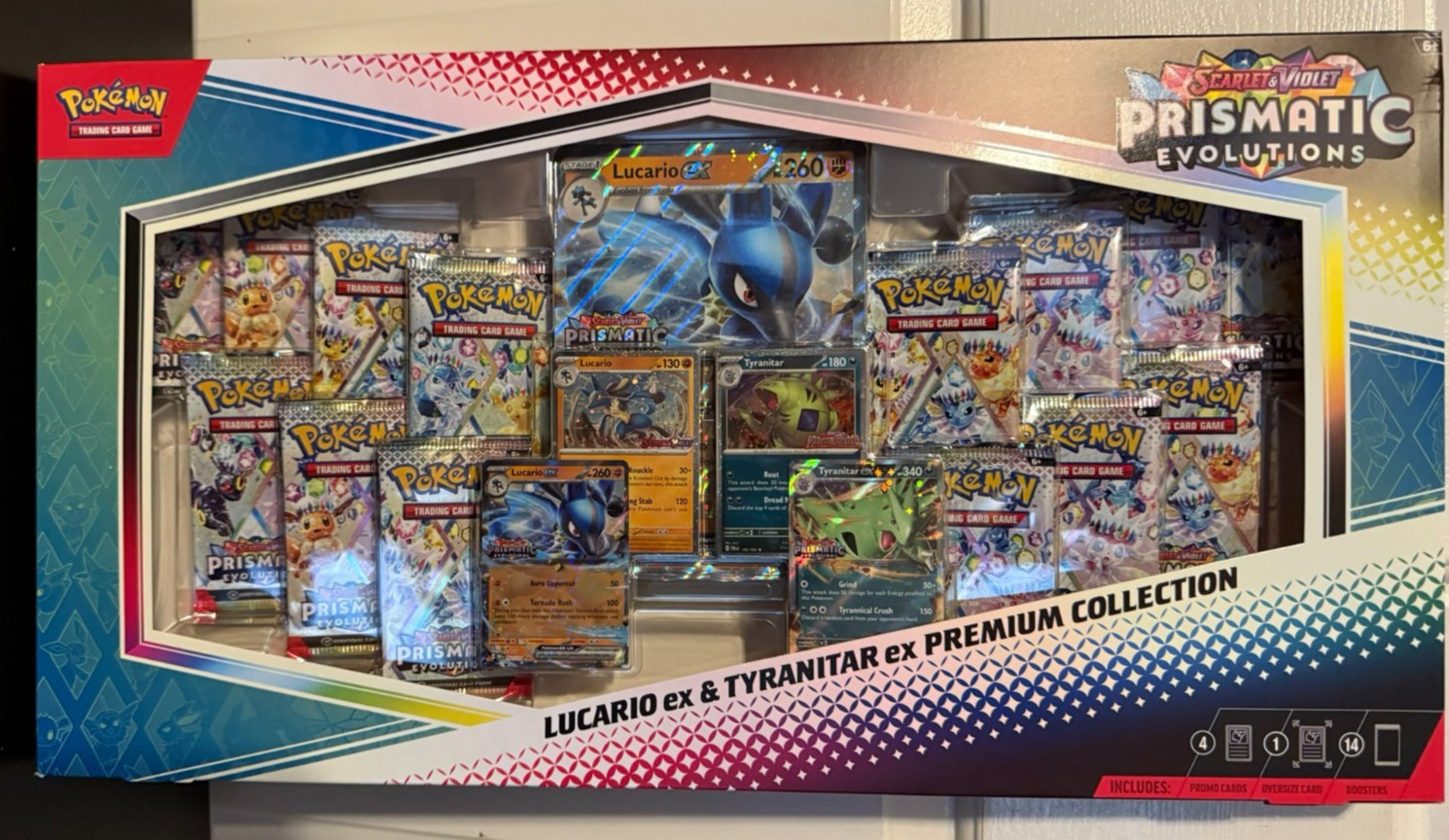 Pokémon TCG Prismatic Evolutions Lucario Ex & Tyranitar Ex Premium Collection