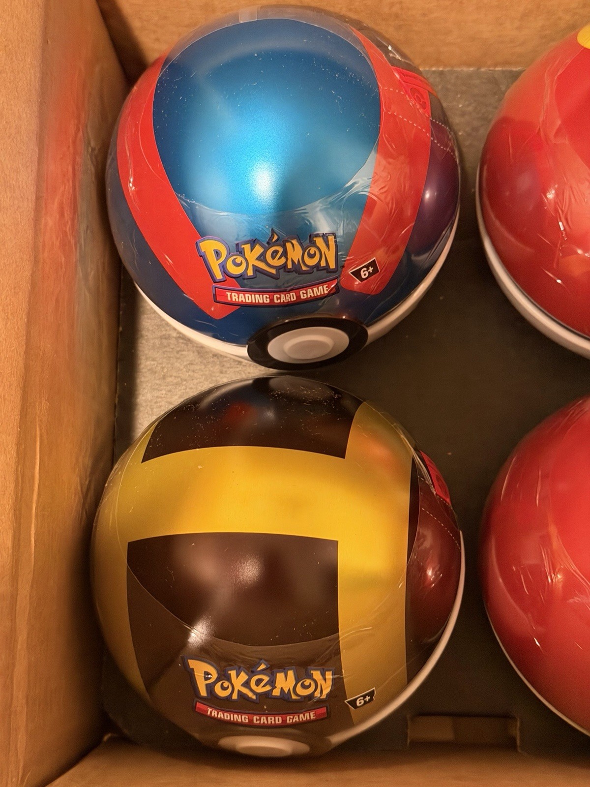 Costco Pokémon TCG Pokeball Tin Lot of 6 Balls – 18 Booster Packs Sealed (G25)
