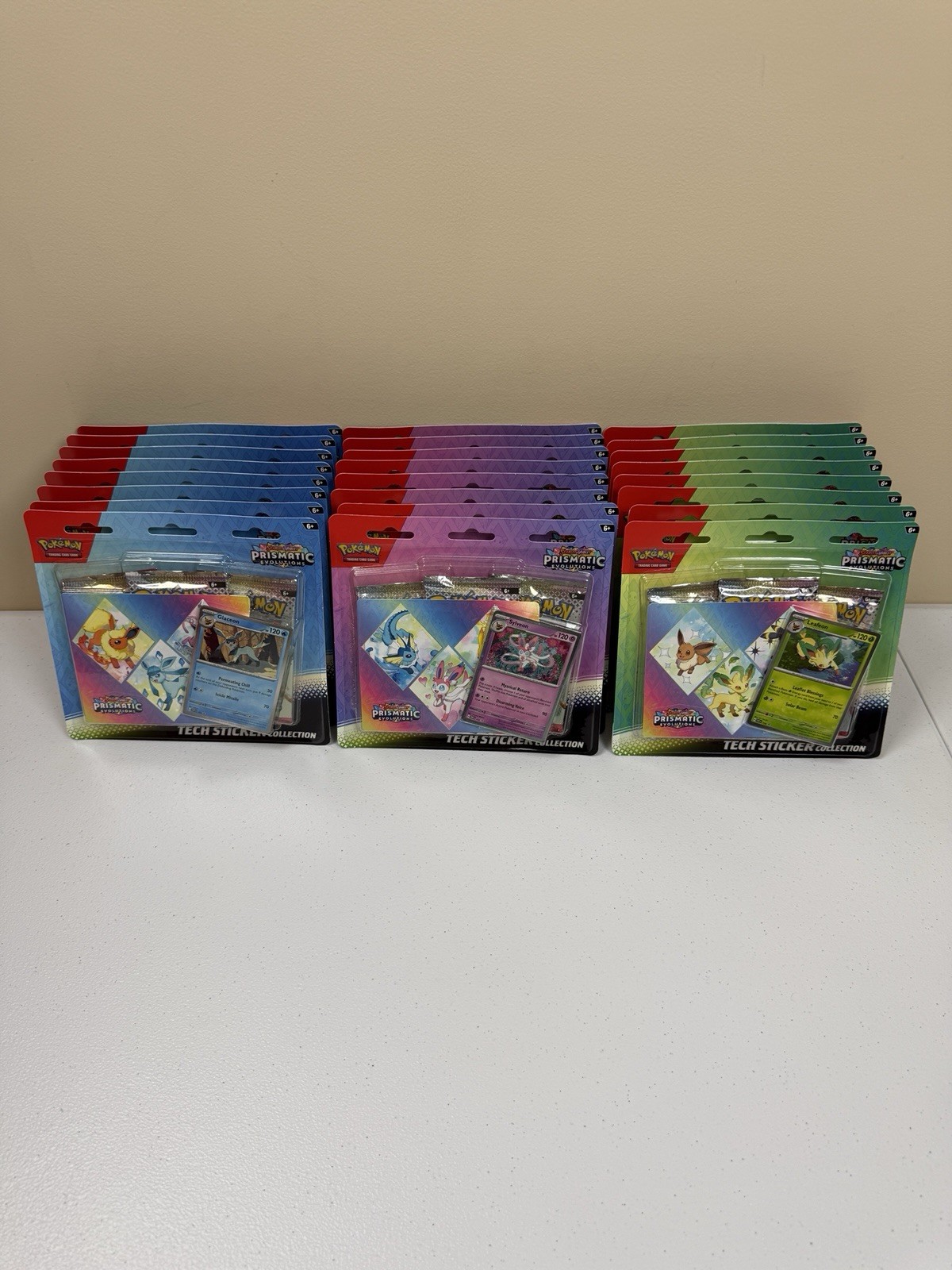 3 Pokemon TCG SV8.5 Prismatic Evolutions Tech Sticker Collection Blister Sealed
