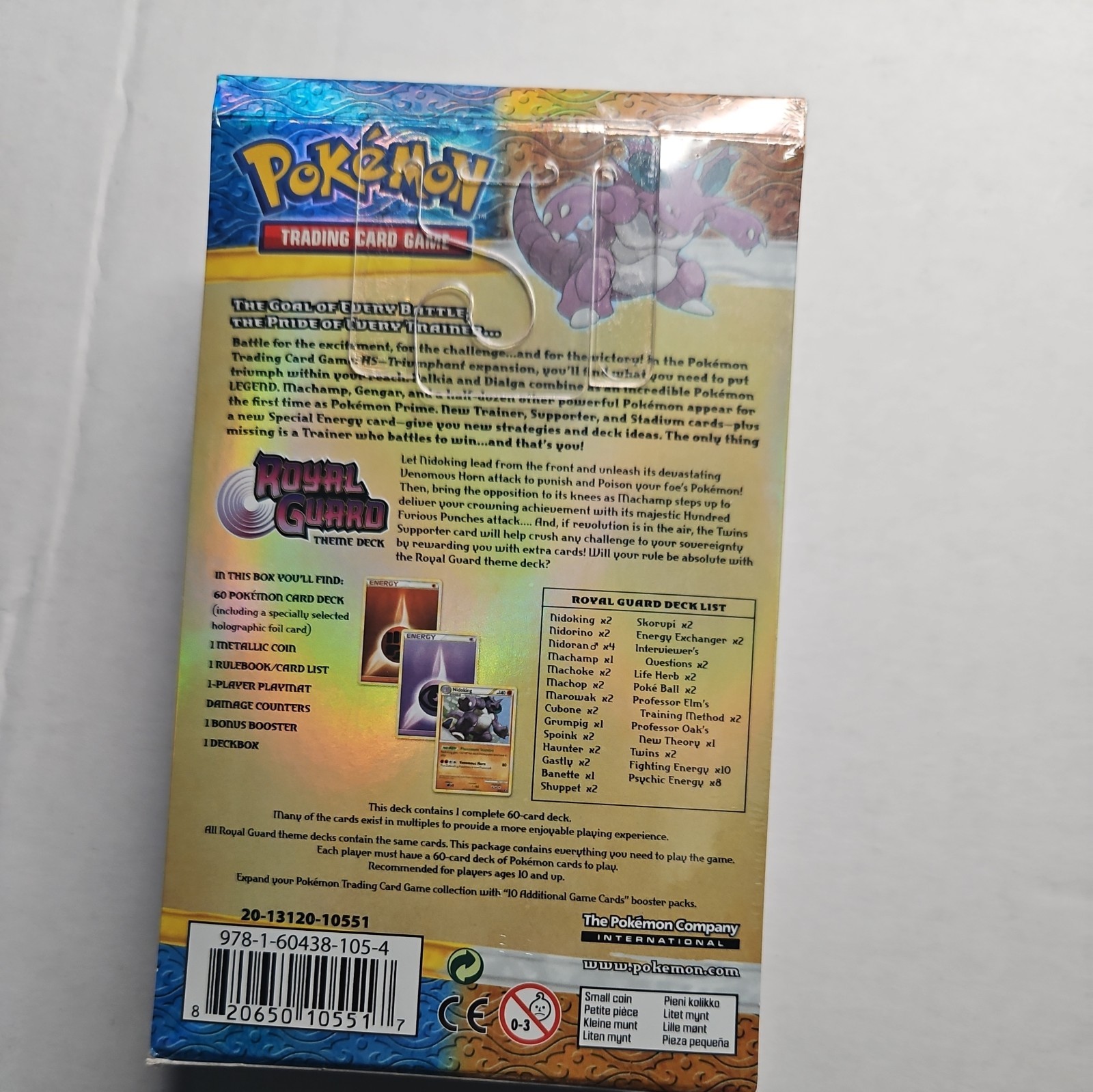 Pokemon HS Triumphant Nidoking 2010 Sealed Theme Deck with BOOSTER PACK!