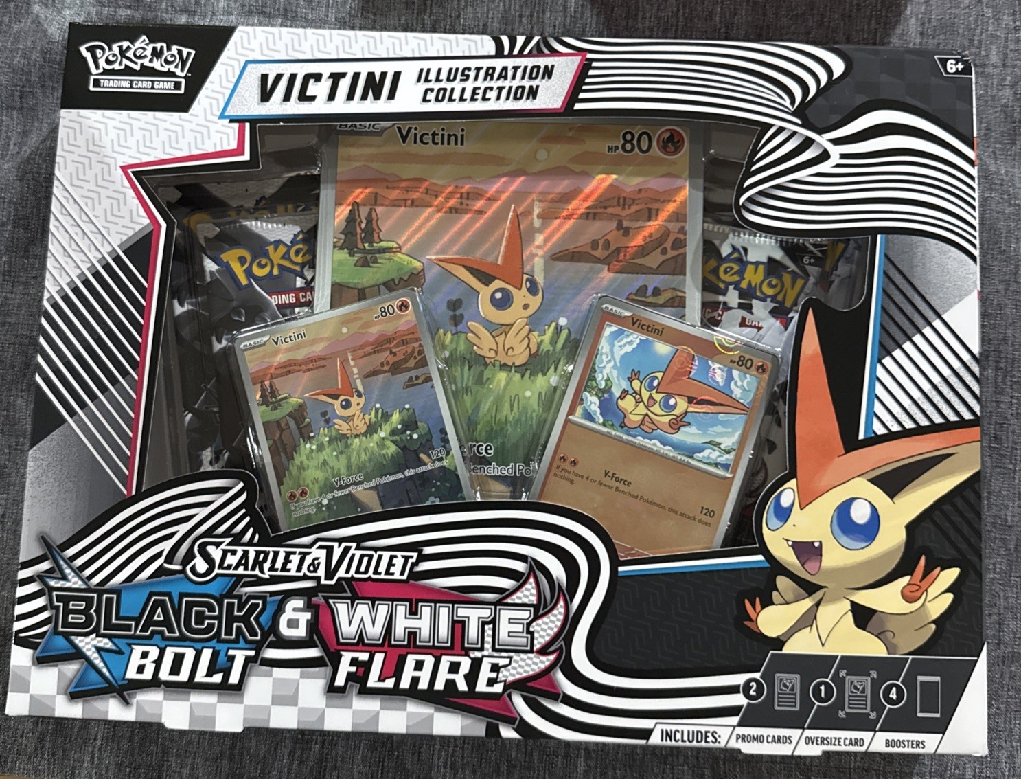 Pokemon TCG Black Bolt & White Flare Victini Illustration Collection Box
