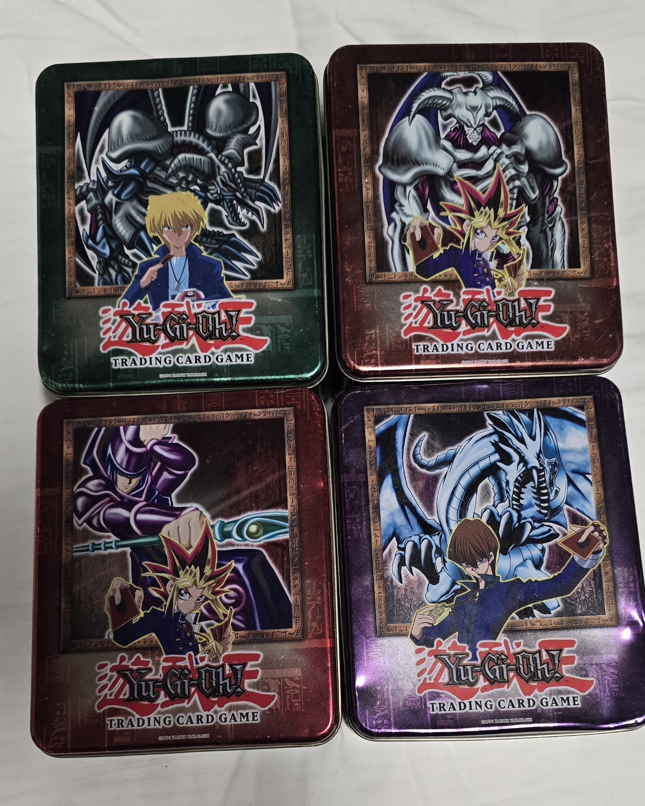 4 Yugioh 2002 Black Skull Dragon Collectors Tin Empty Incl. RARE Blue Eyes White