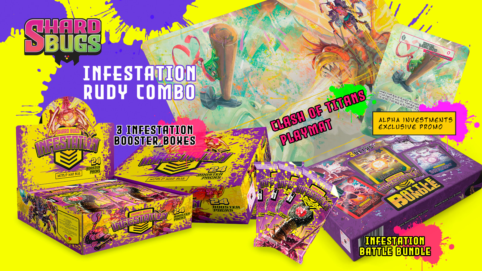 Shard Bugs TCG | Infestation Kit | Booster Box | Precon | Playmat | Promo Card