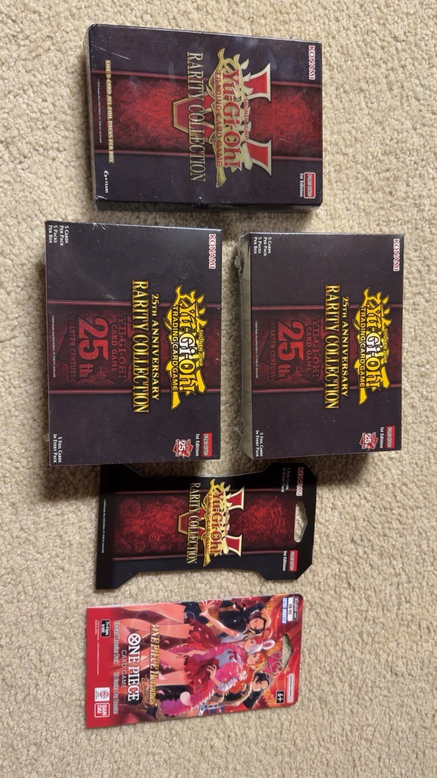 Yu-Gi-Oh! 25th Anniversary Rarity Collection and V Lot Plus 1 One Piece Booster