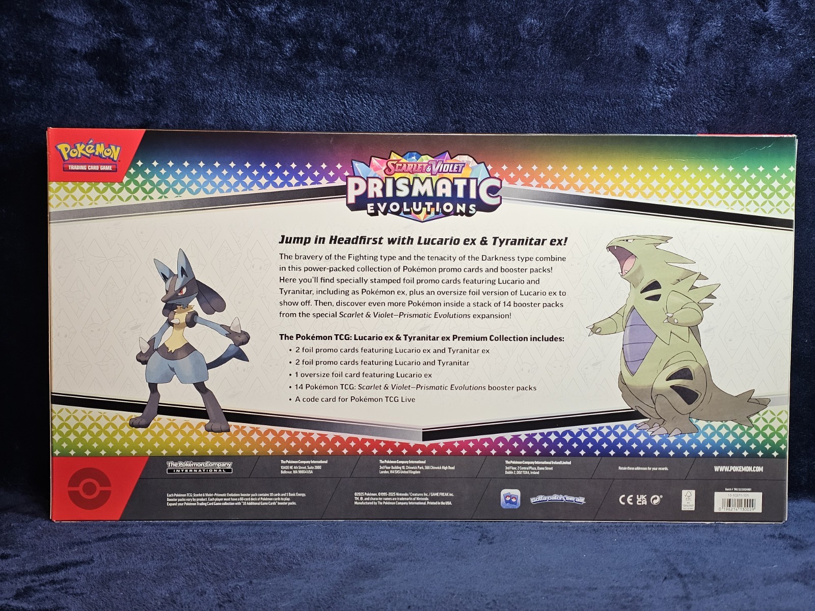 Pokémon TCG Prismatic Evolutions Lucario Ex & Tyranitar Ex Premium Collection