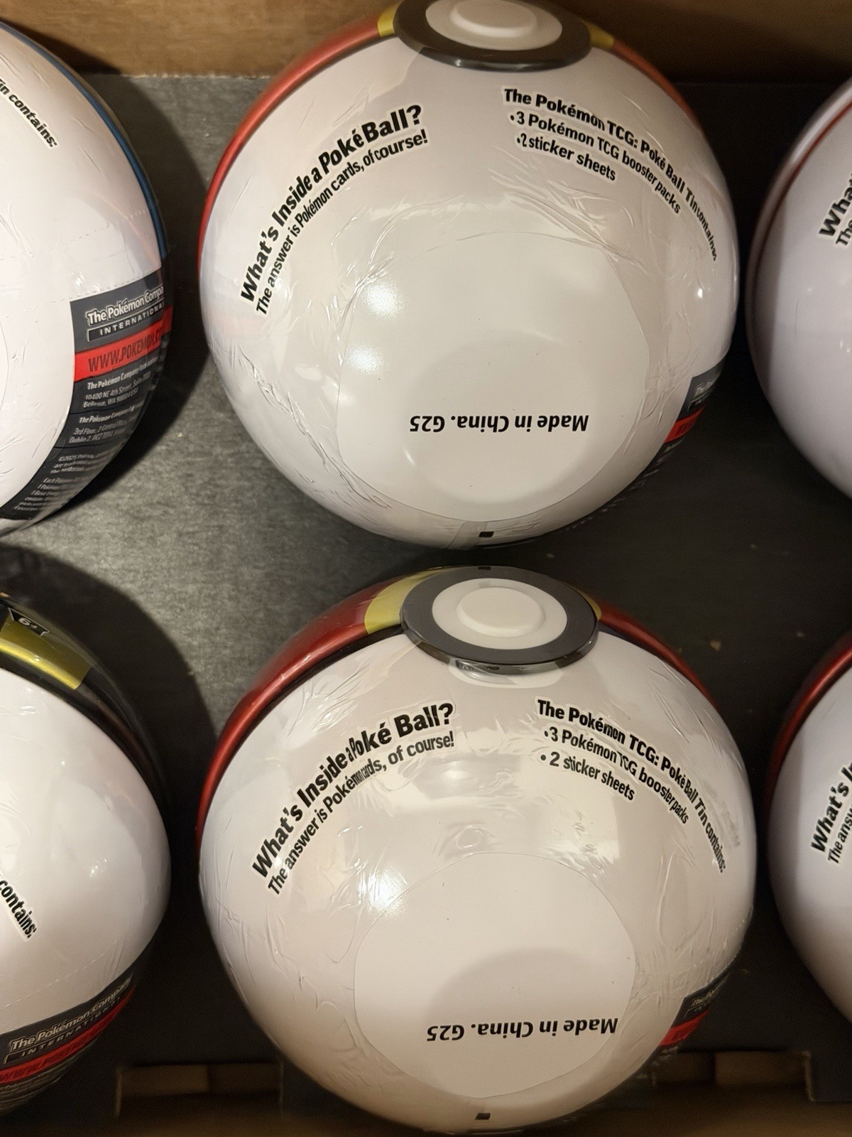 Costco Pokémon TCG Pokeball Tin Lot of 6 Balls – 18 Booster Packs Sealed (G25)