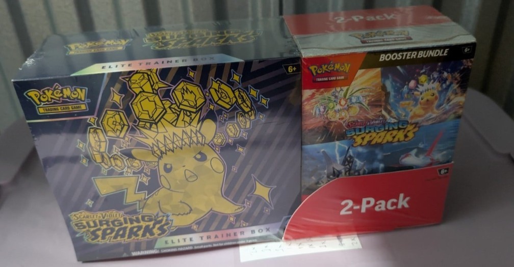 Pokemon Surging Sparks Costco 2-Pack – Elite Trainer Box (ETB) + Booster Bundle