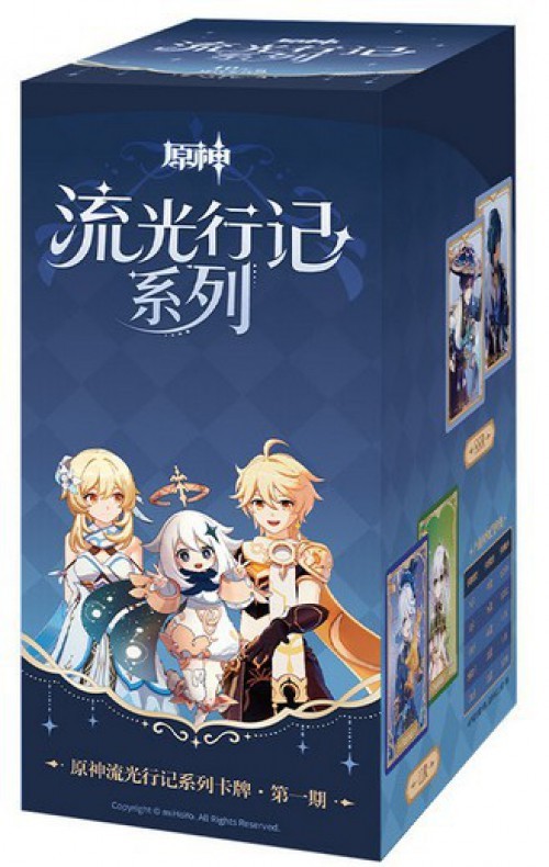 Genshin Impact Glowing Travelogue Trading Card Box [18 Packs]