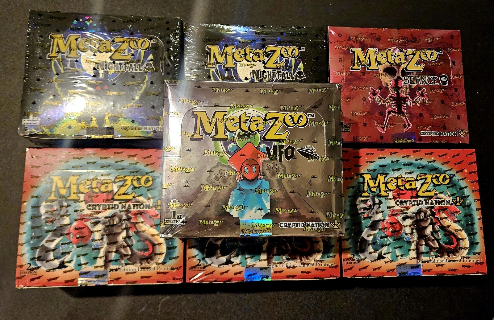 MetaZoo LOT 7x: 2x Nightfall Booster 3x CRYPTID NATION 2ND, 1X UFO, 1x SEANCE