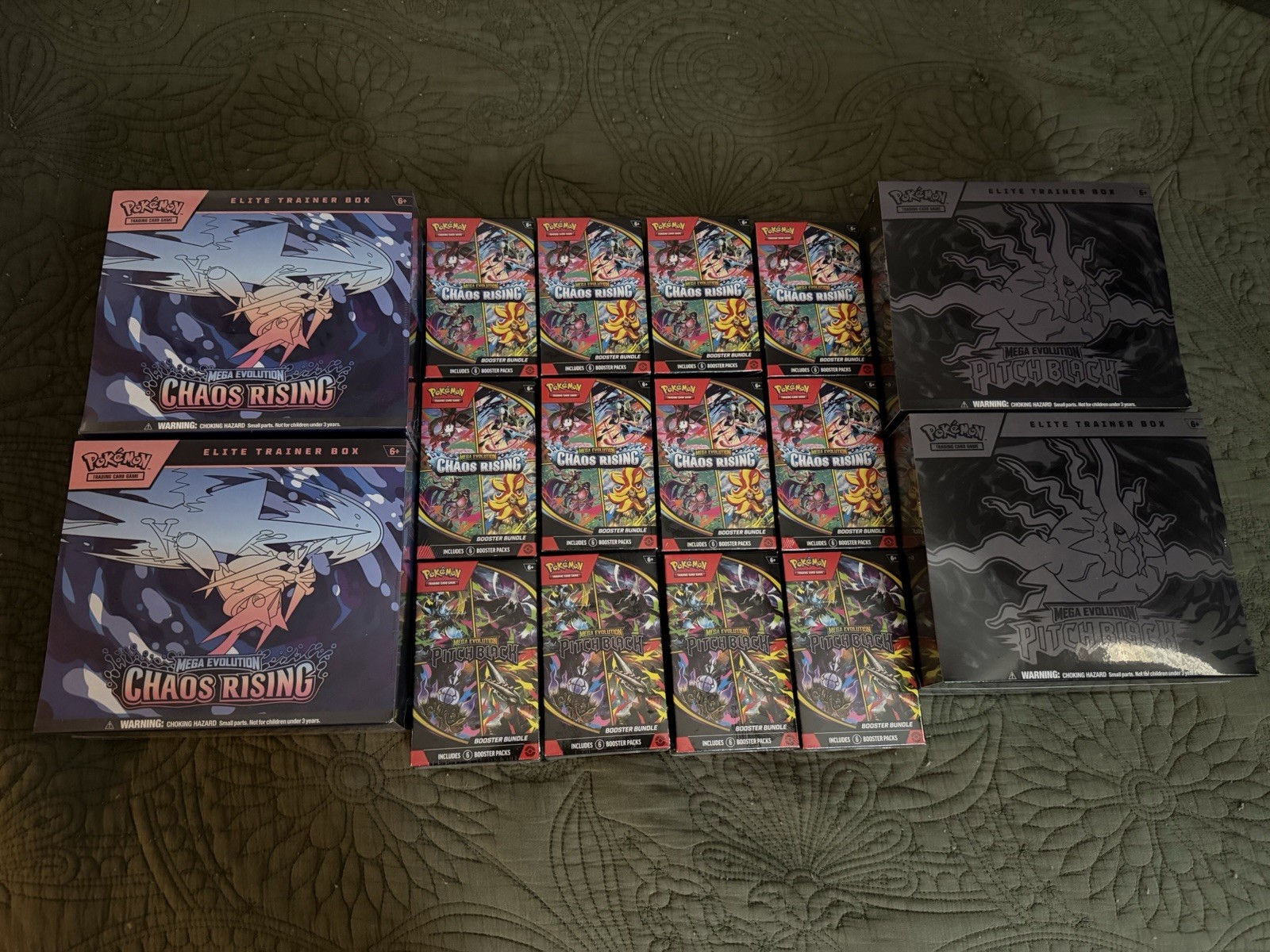 Pokemon Chaos Rising Pitch Black Booster Bundle Lot Of 12 + 4 ETB Brand New