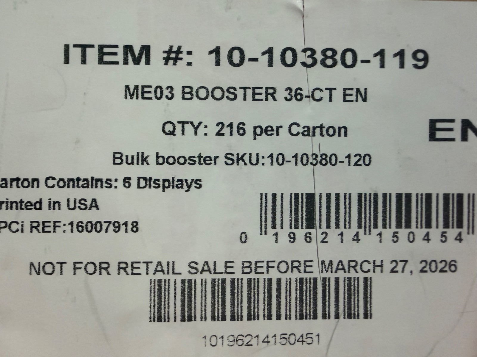 Pokemon ME03 Mega Evolution PERFECT ORDER 6 BOX BOOSTER CASE Sealed 10 CASE LOT