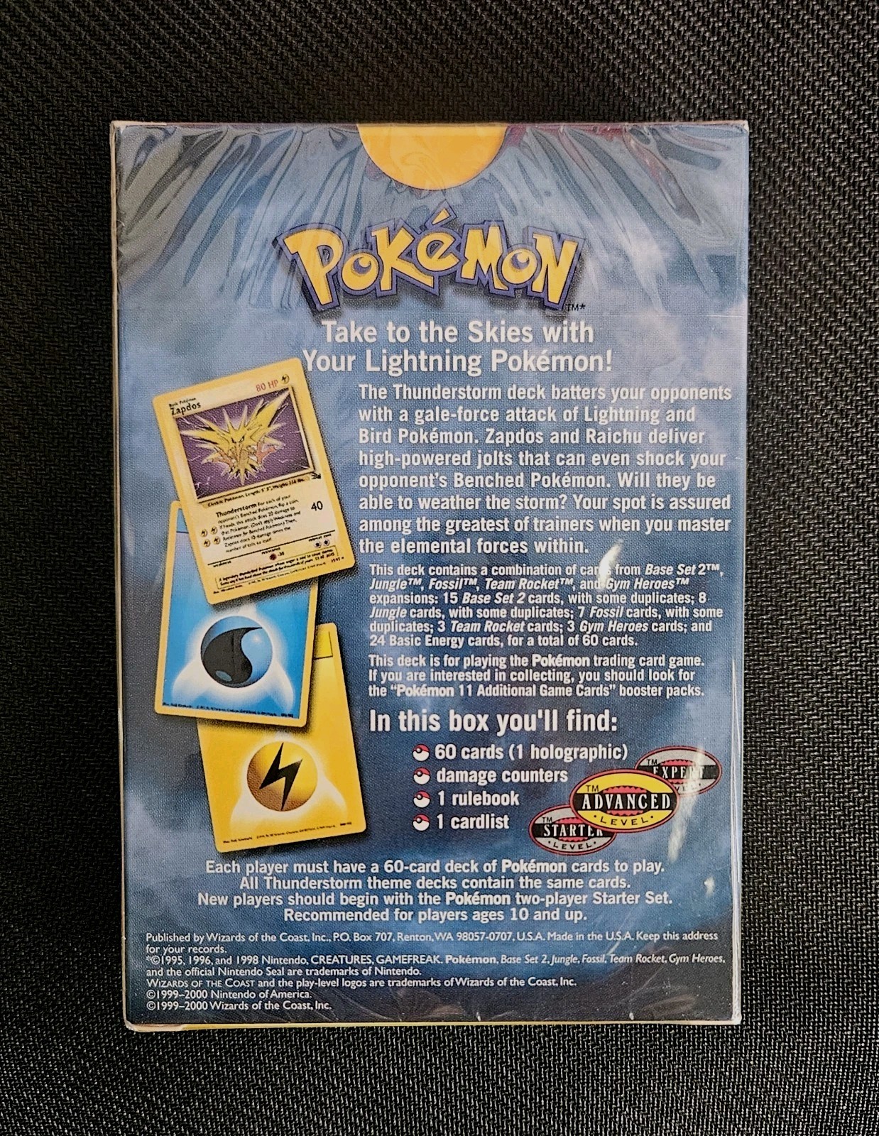 Pokemon TCG WOTC Fossil Thunderstorm Theme Deck SEALED
