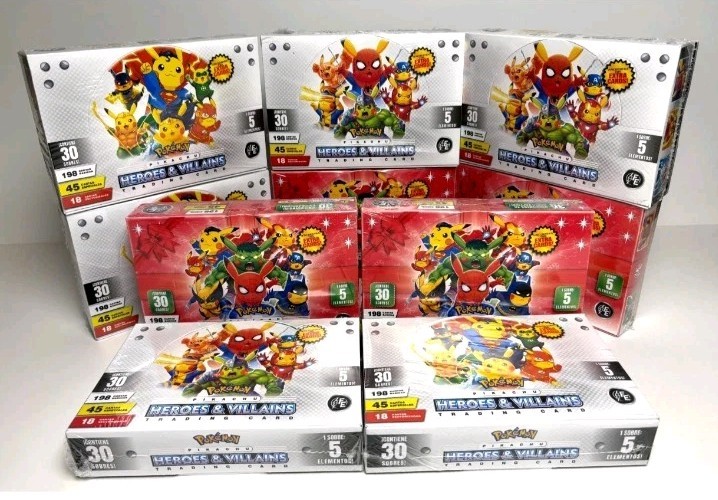 4 BOXES – POKEMON PIKACHU COSPLAY 2 HEROES & VILLAINS Cards 120 Sealed Pack
