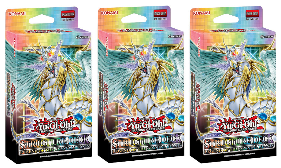 YuGiOh x3 Legend of The Crystal Beasts Structure Deck Factory Sealed Set