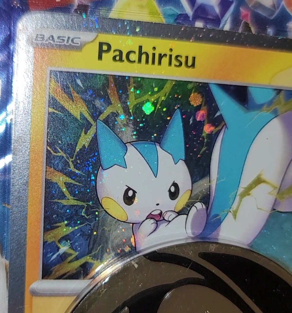 Pokemon DOUBLE SWIRL Holo Bleed Pachirisu Promo- x2 Surging Sparks Blister Packs