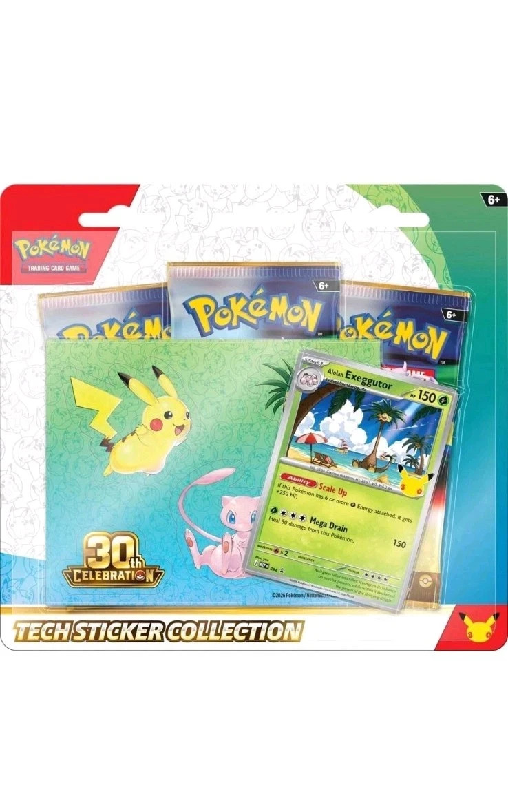 Pokemon Center 30th Celebration Tech Sticker Collection PRESALE
