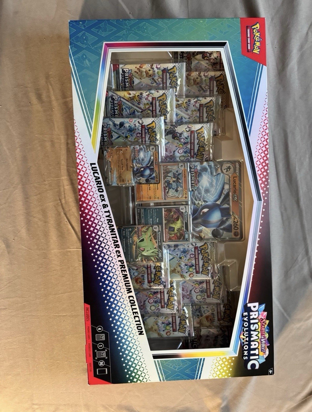 Pokemon Lucario Ex Tyranitar Ex Premium Collection Prismatic Evolution wear box