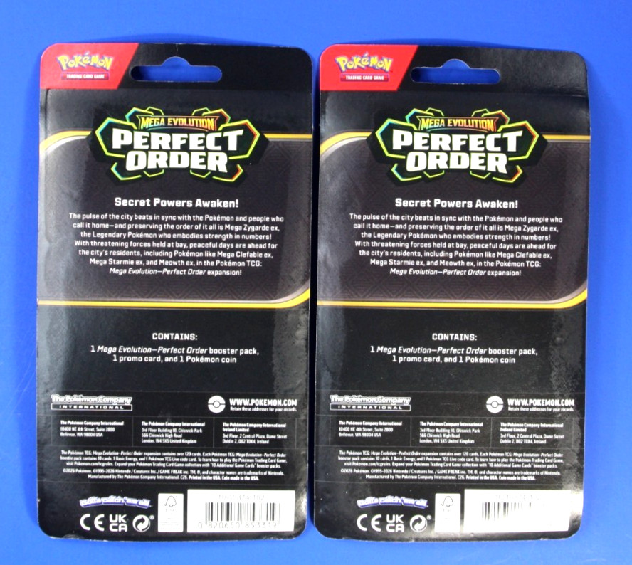 2 Pokemon Mega Evolution Perfect Order Booster Packs Makuhita Promo Card & Coin