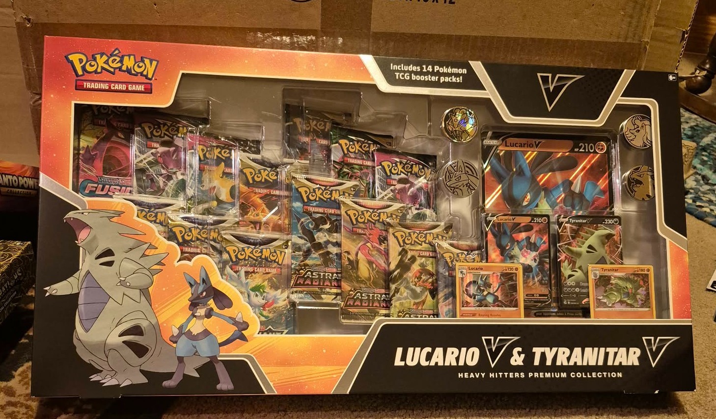 Pokemon TCG Heavy Hitters Lucario v Tyranitar v Premium Collection Box A