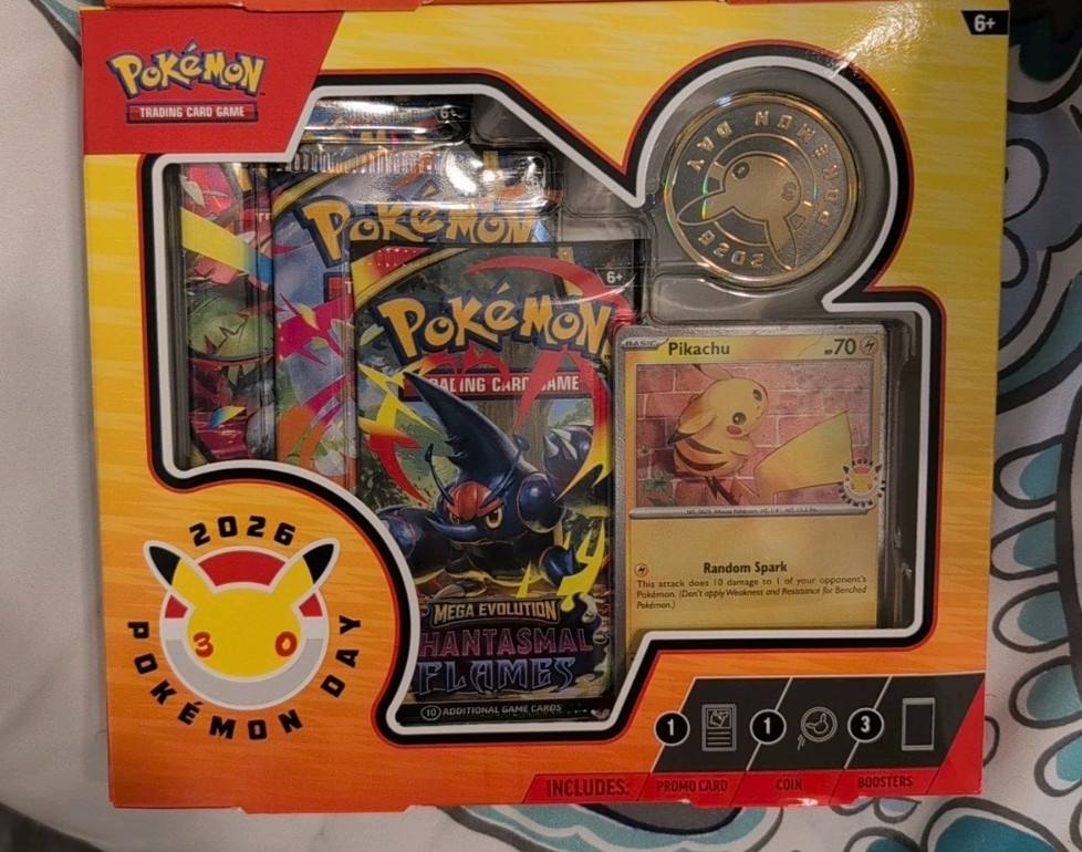 Pokémon Day 2026 Collection Box Pikachu Promo Card Coin Boosters Sealed