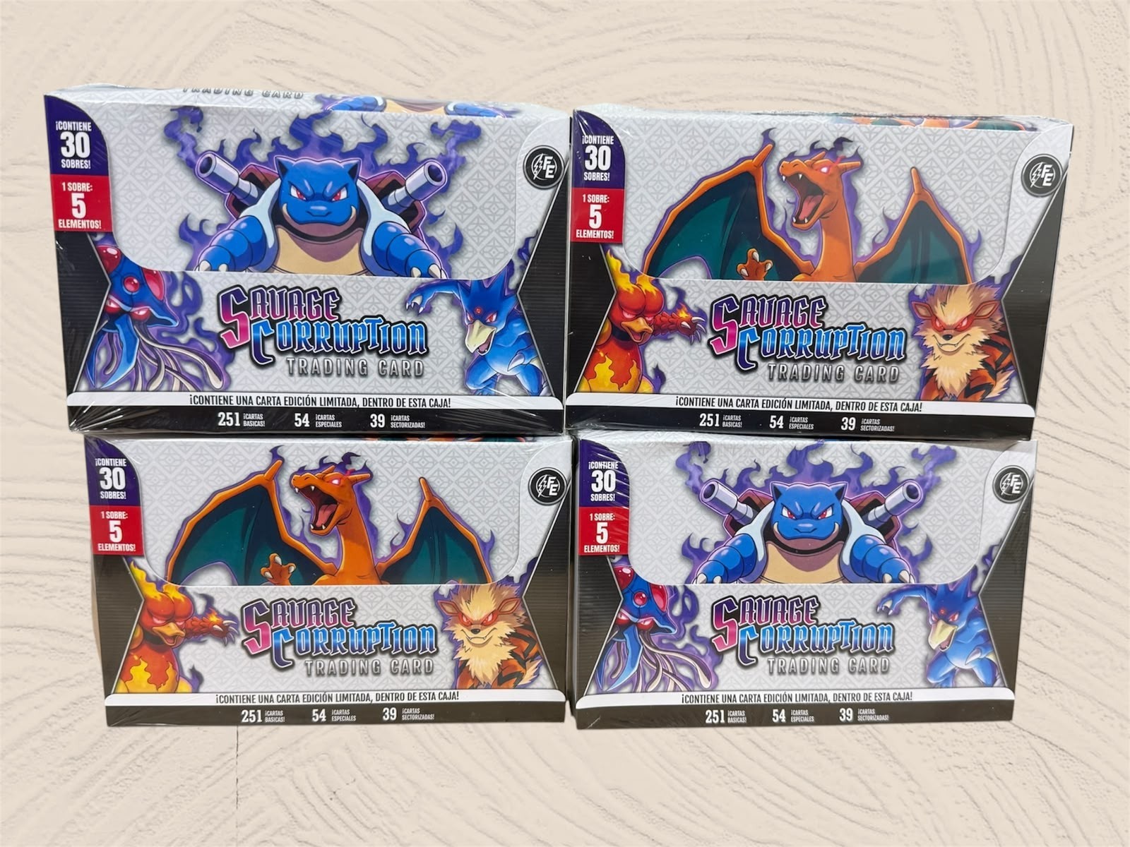 4 BOXES – POKEMON SAVAGE CORRUPTION FLASH EDITION 120 Sealed Pack New Collection