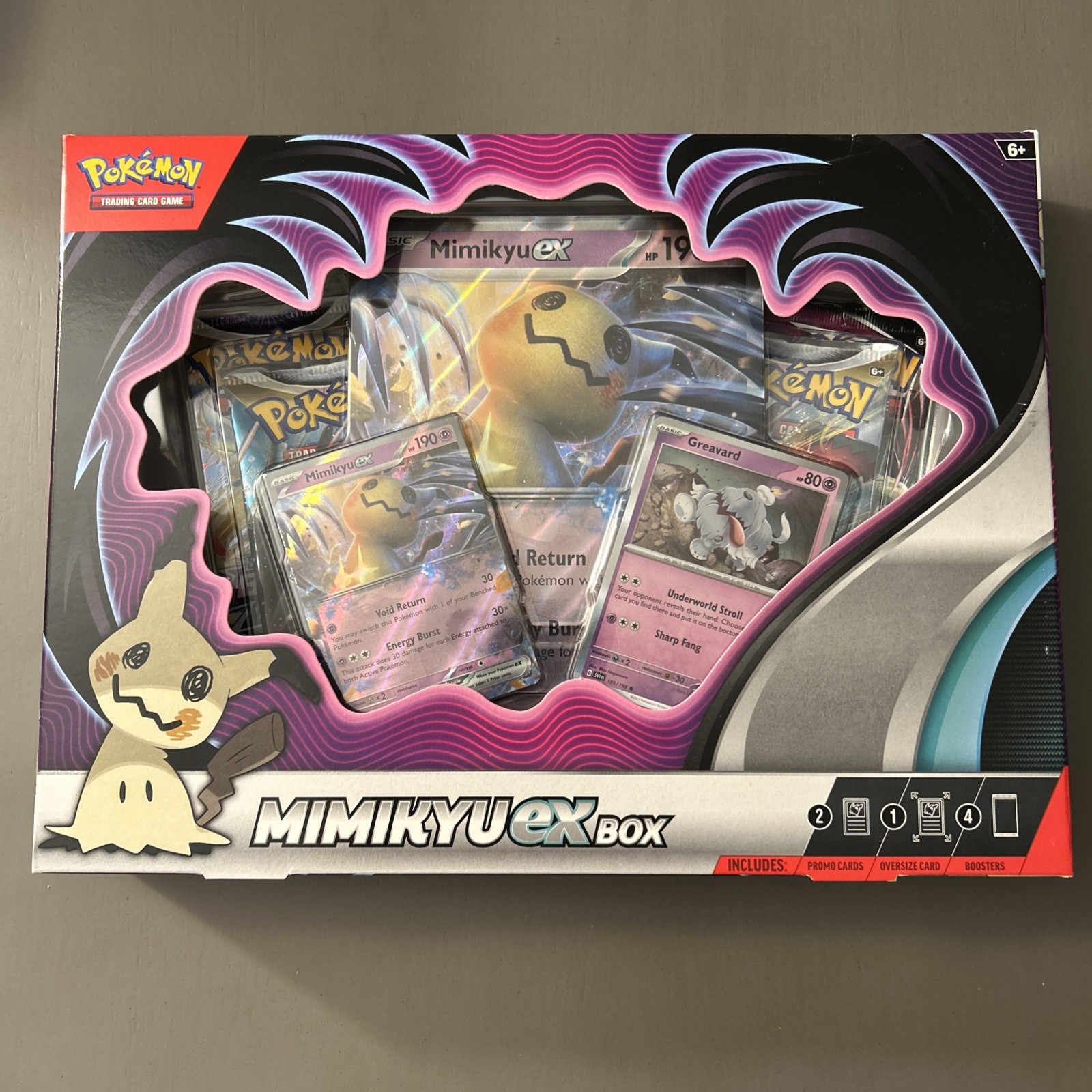 Pokemon TCG: Mimikyu EX Box – 4 Packs: Fusion, Silver Tempest X2, Brilliant New