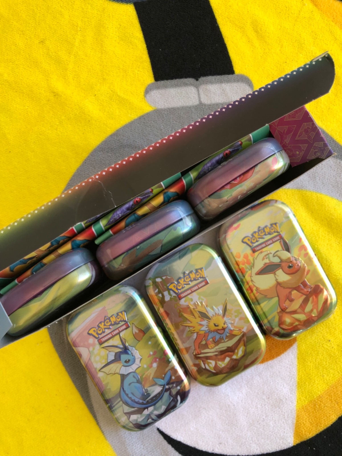 9 Pack Pokemon Scarlet Purple Mini Tin Prismatic Evolutions Bo Cards