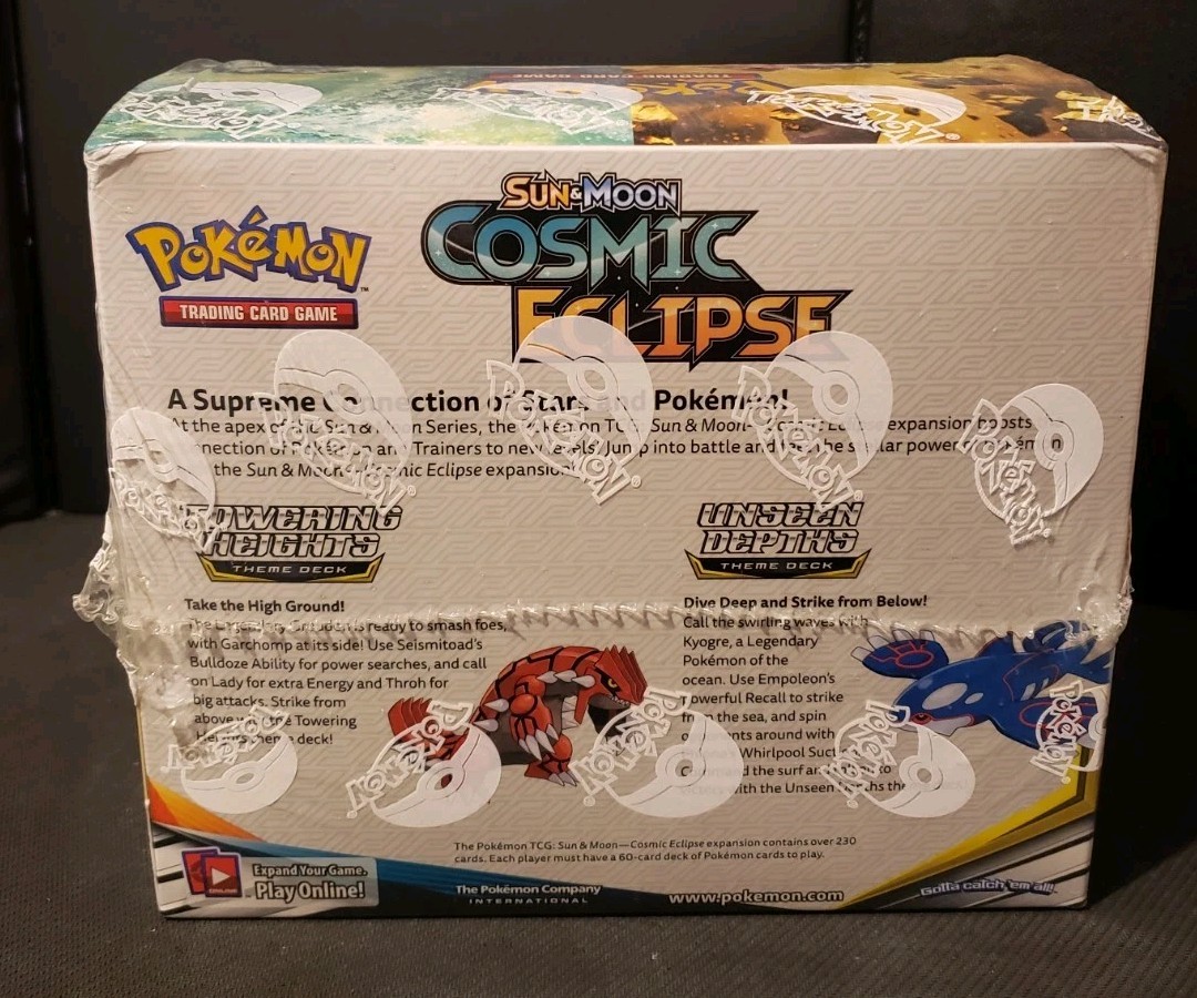POKEMON S&M COSMIC ECLIPSE THEME DECK DISPLAY CASE SEALED KYOGRE GROUDON