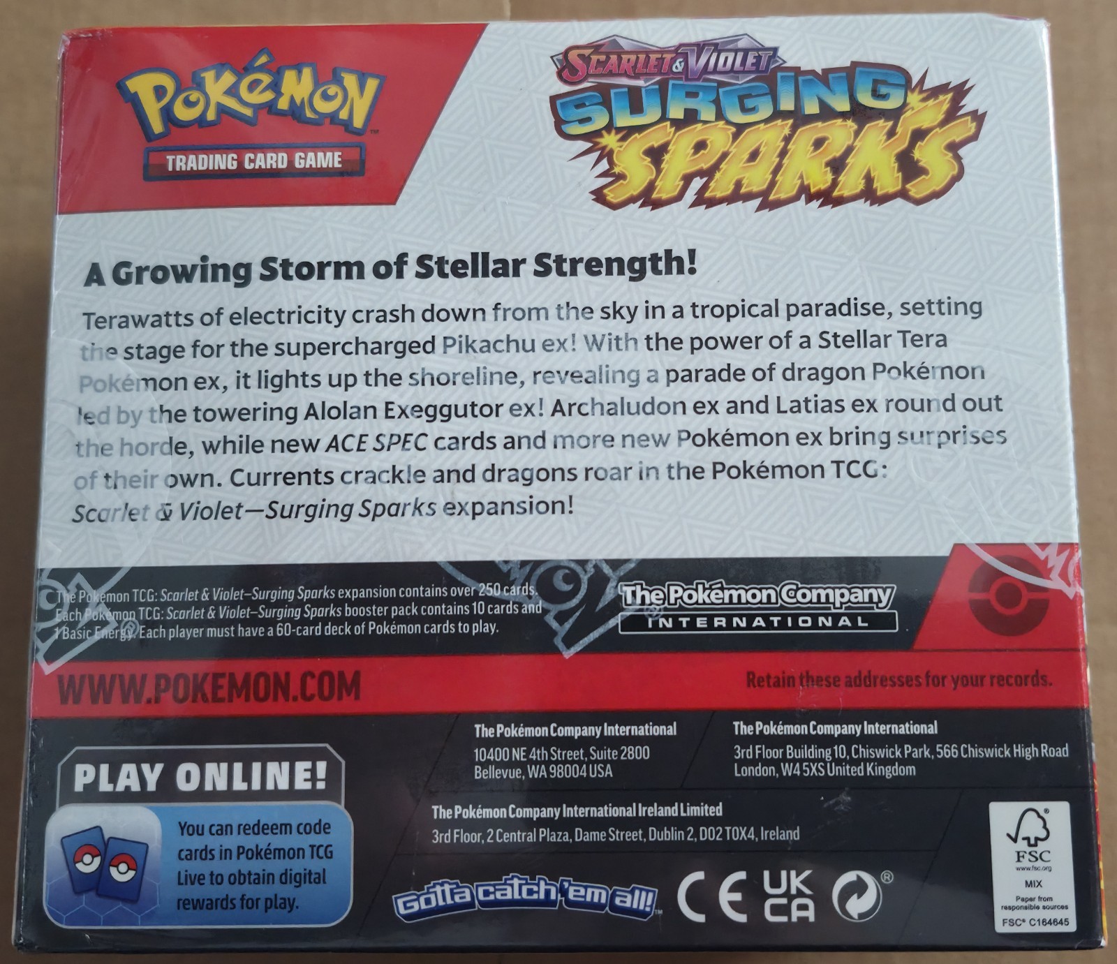 Pokemon TCG Surging Sparks Booster Box Factory Sealed – Small tear in seal