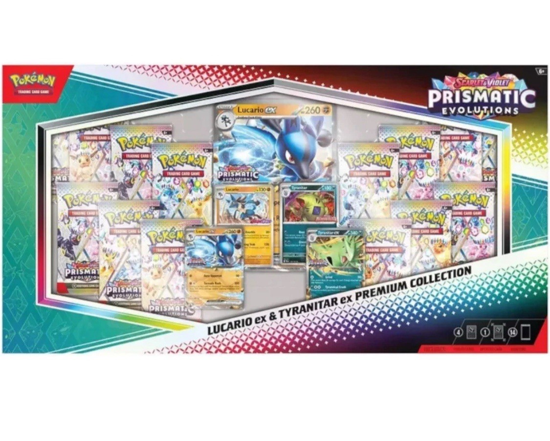 Pokemon TCG Prismatic Evolution Lucario Tyranitar Ex Premium Collection Sealed