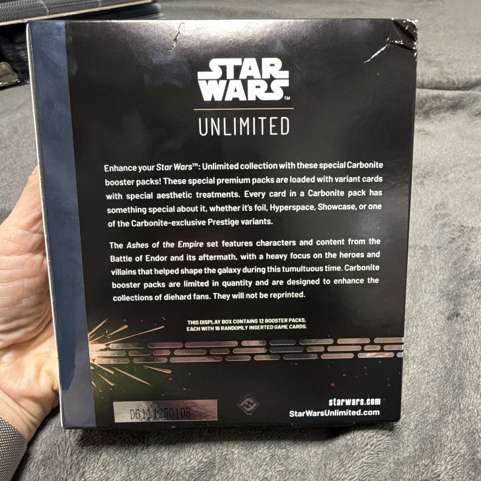 Fantasy Flight Star Wars Unlimited Ashes of the Empire Carbonite Box 12 Packs
