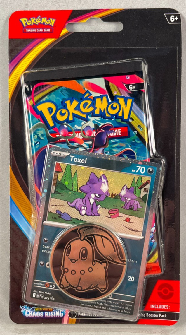Pokémon TCG – Mega Evolution – 1 Chaos Rising Booster Pack – 1 Promo Card &Coin