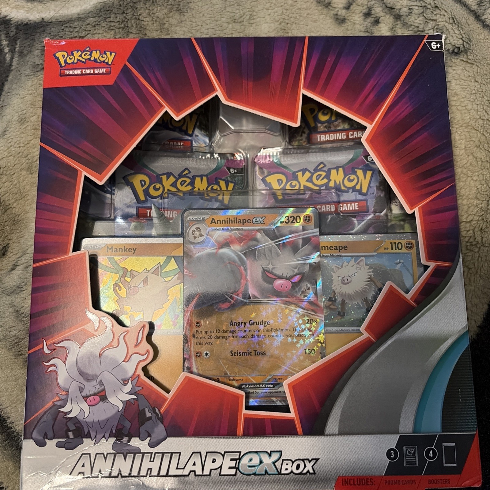 Pokemon TCG Annihilape EX Box,1 FP Card Ft Annihilape Ex,1 FC Primeape,1FC Manke