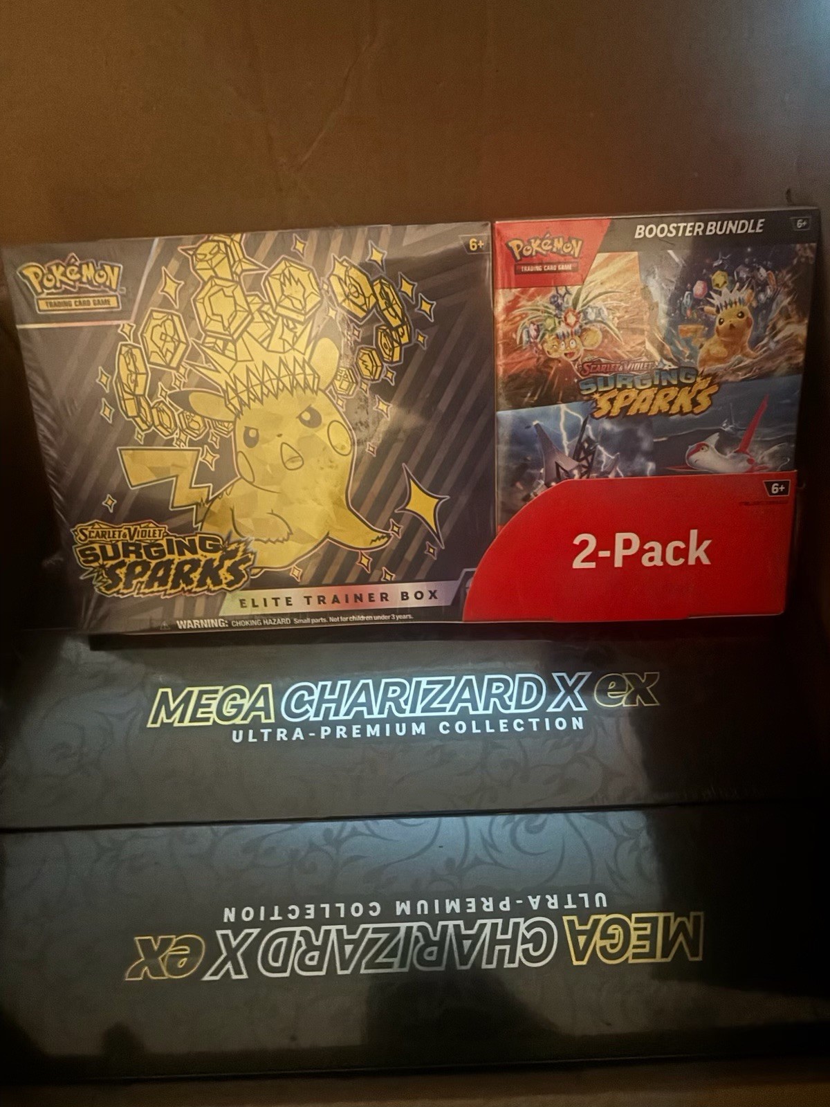 Pokémon Surging Sparks ETB + Booster Bundle Costco (Sealed)
