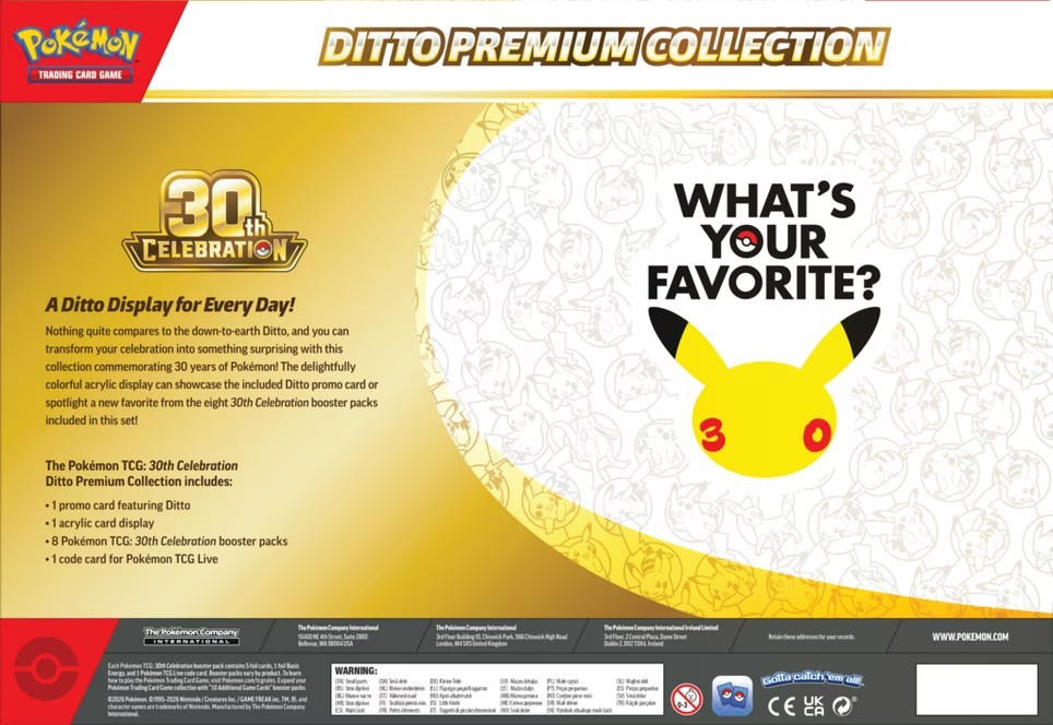 PRESALE: Pokemon 30th Celebration Ditto Premium Collection ORDER CONFIRMED