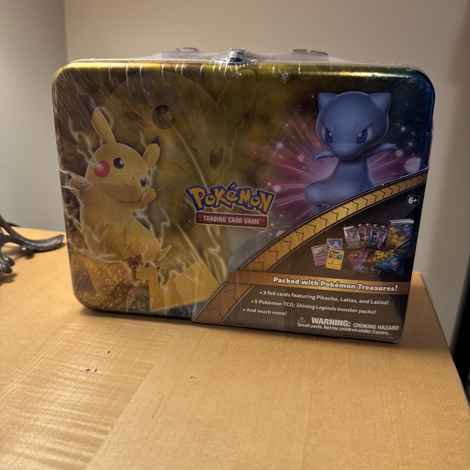 POKEMON TCG SHINING LEGENDS 2017 COLLECTORS TREASURE CHEST TIN LUNCH BOX *NEW*