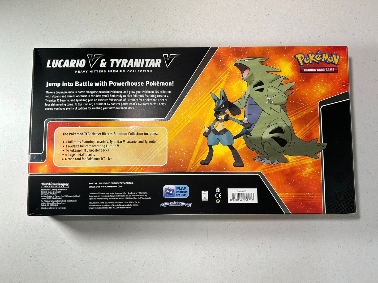 Pokemon TCG Lucario V & Tyranitar V Heavy Hitters Box -14 Packs W/Evolving Skies