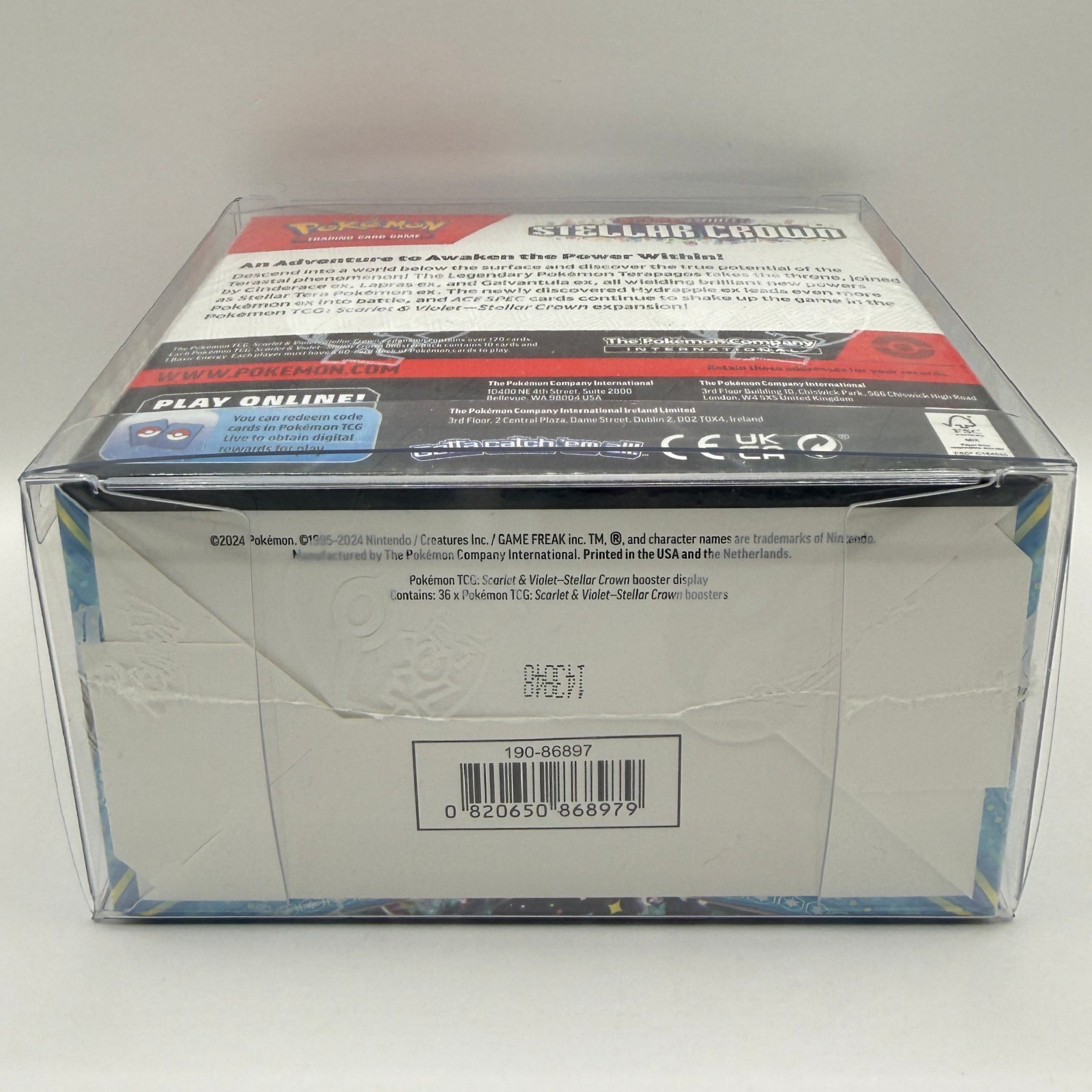 Pokémon TCG Scarlet & Violet Stellar Crown Booster Box 36 Packs – Factory Sealed