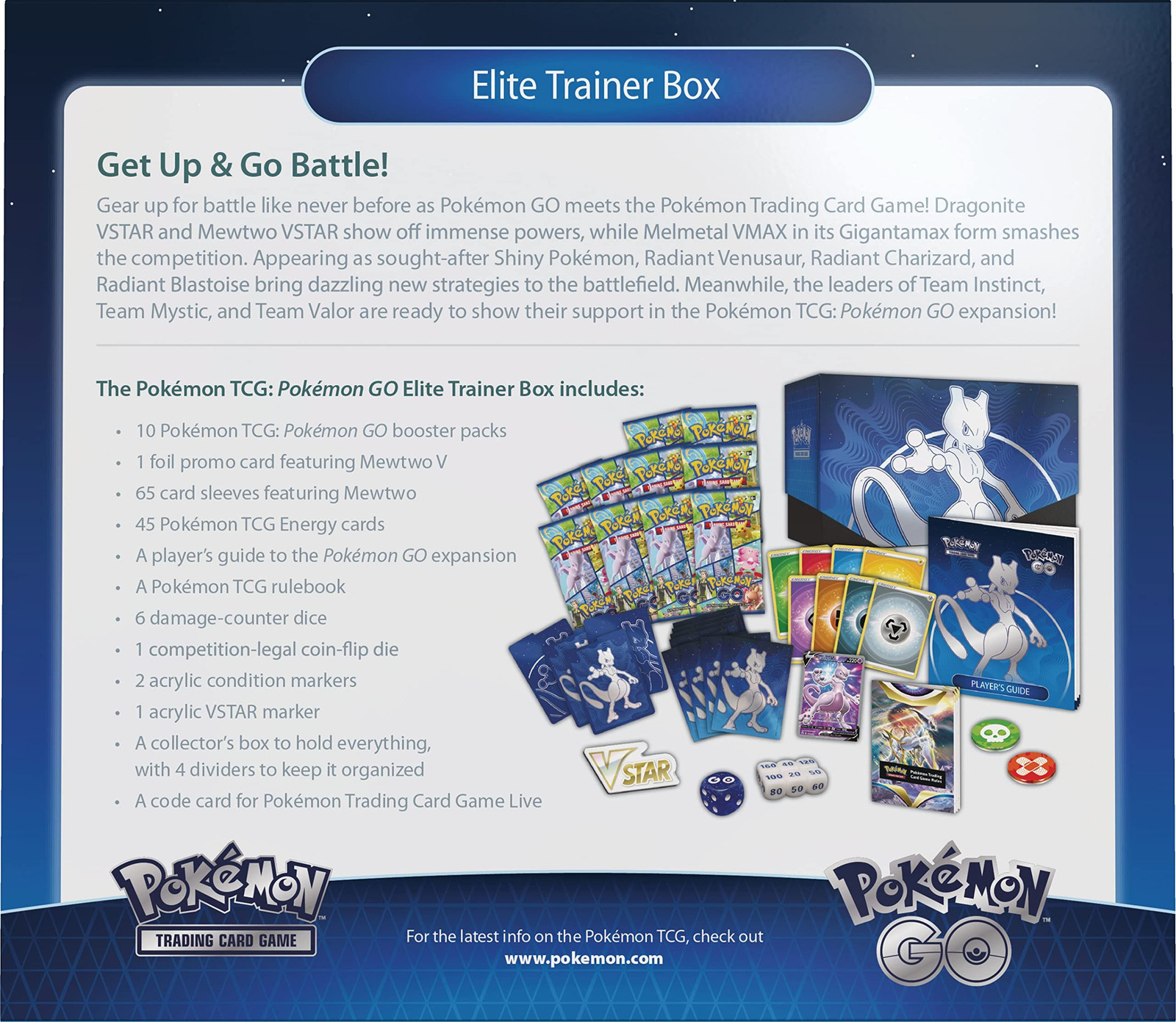 Pokemon TCG: GO Elite Trainer Box 7.5 x 3.6 x 6.55 inches, Multicolor