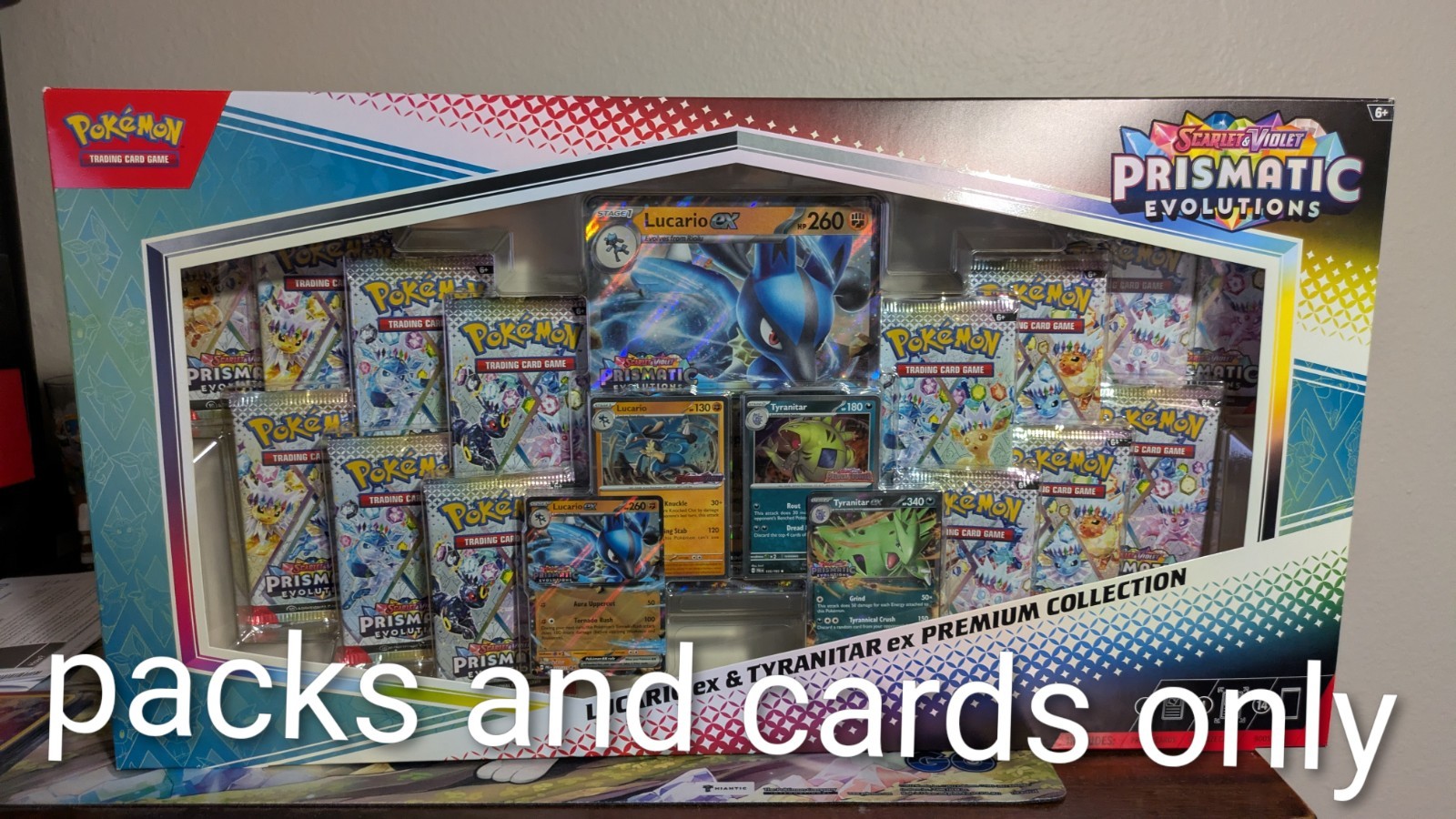 RIPPED Pokemon TCG: Prismatic Evolution Lucario Tyranitar Premium Box Sam’s Pack