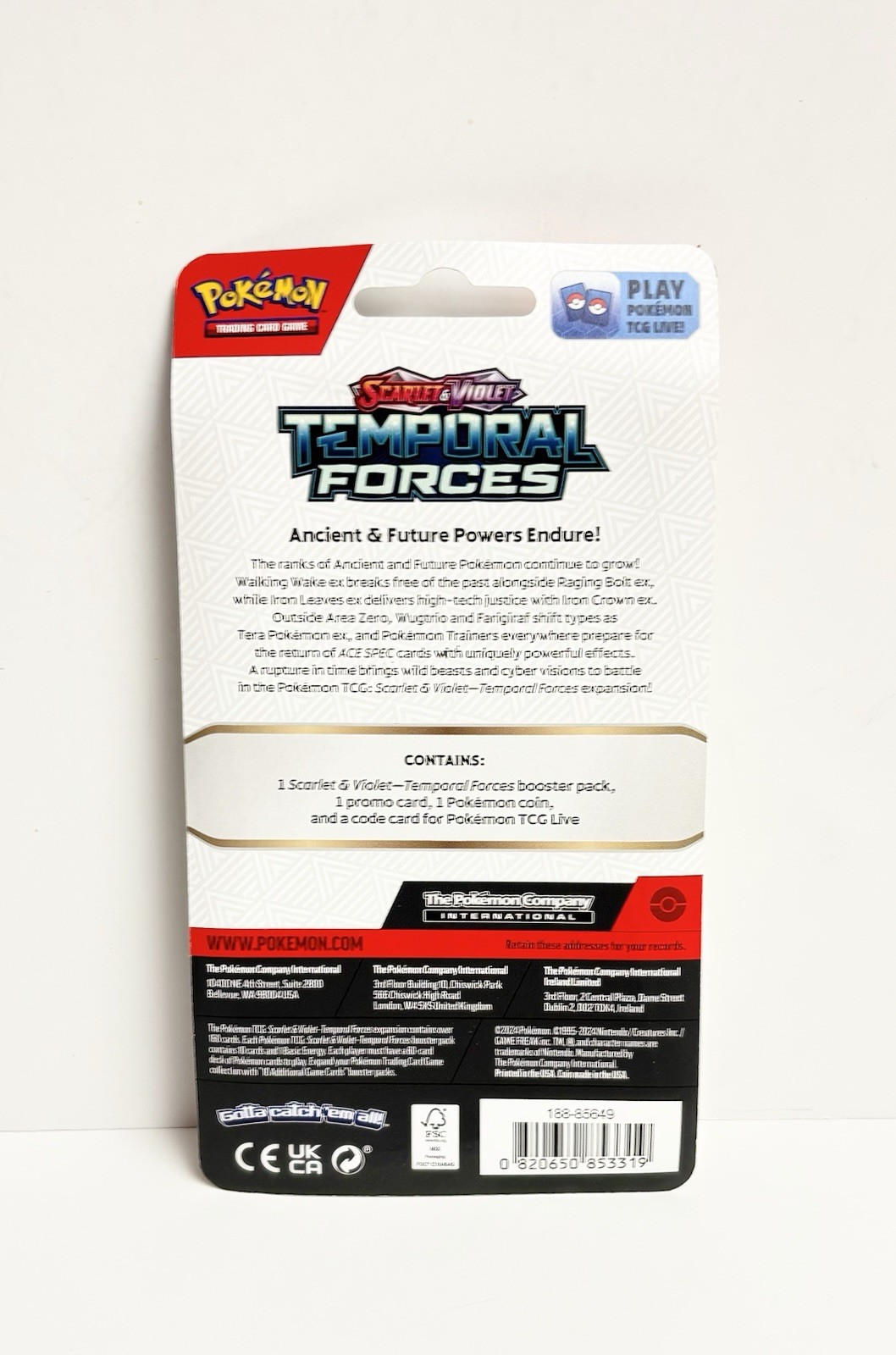 Pokemon Scarlet Violet Temporal Forces 1 Blister Pack With Bellibolt Promo Card