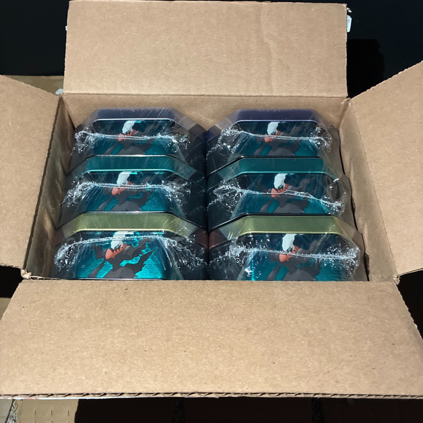 Pokemon TCG Triple Whammy Tin Case of 6/BOX – Tyranitar Slaking Darkrai