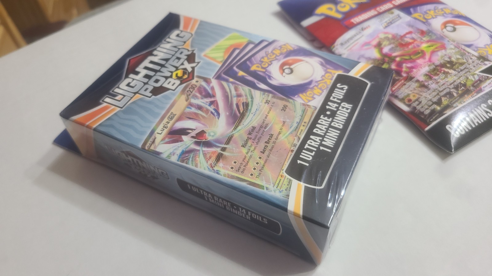 Pokémon Lightning Power Box, Plus TCG Rayquaza Vmax 25 Card Pack, NEW SEALED