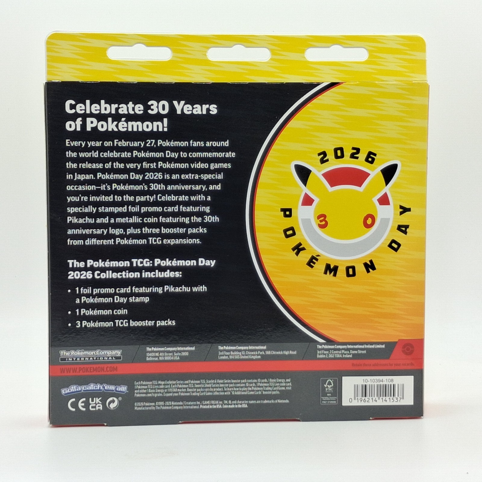 Pokémon TCG Pokémon Day 2026 Box – Pikachu Promo Card, Coin & Booster Packs