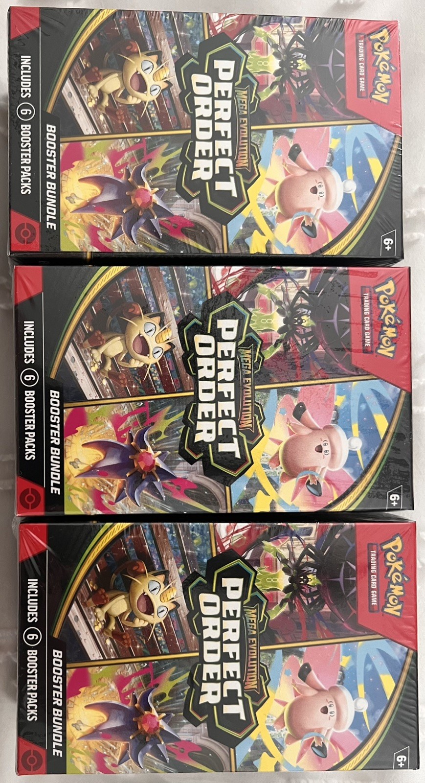 Pokemon TCG Perfect Order Booster Bundle – LOT OF 3 – 18 packs -Brand New/Sealed
