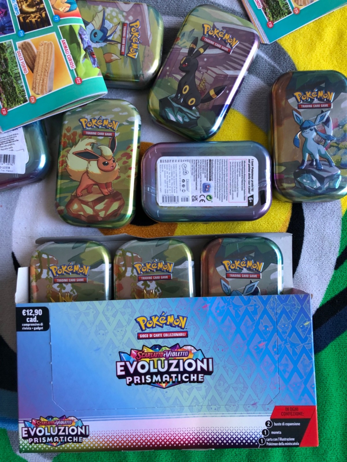 9 Pack Pokemon Scarlet Purple Mini Tin Prismatic Evolutions Bo Cards