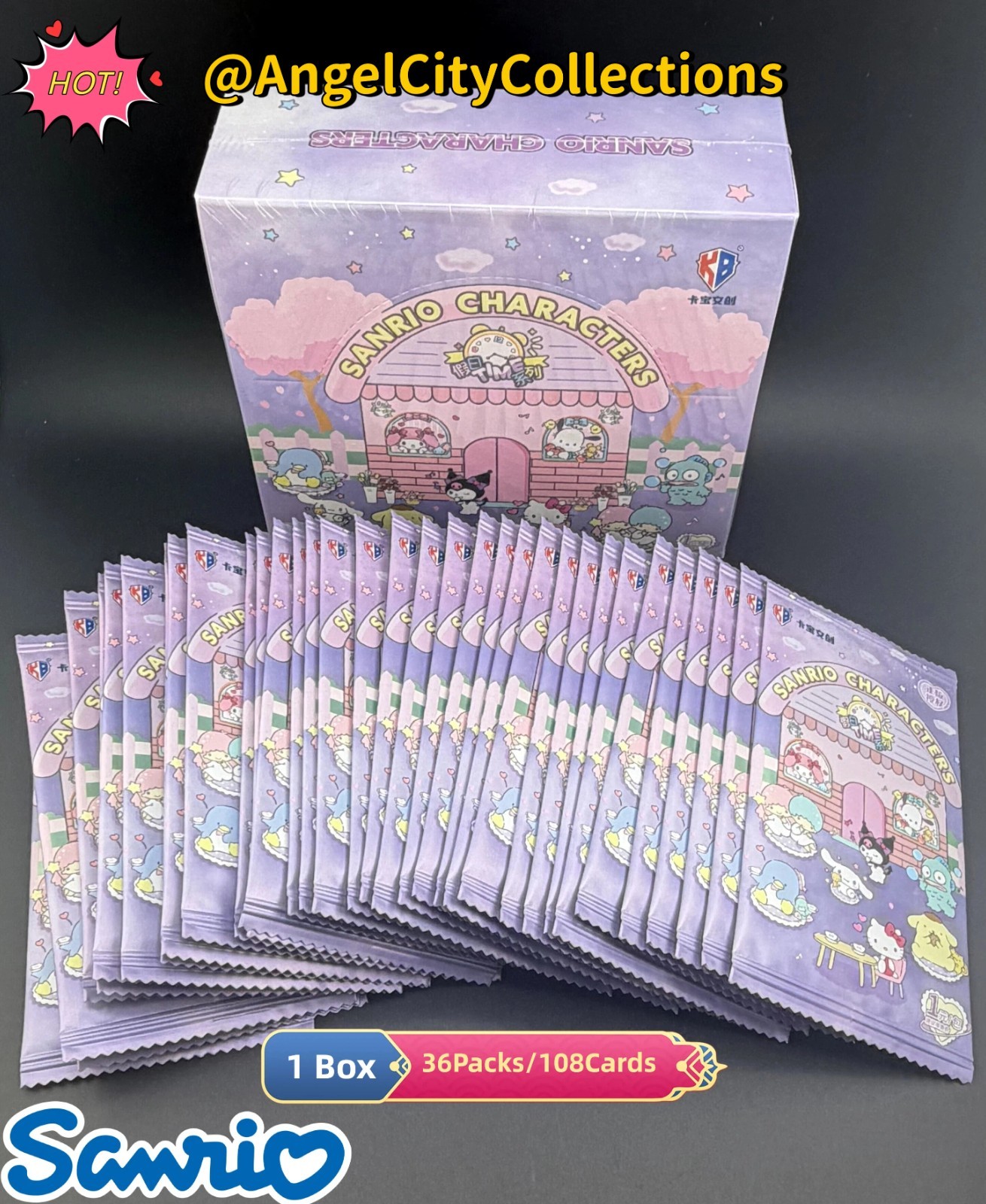 KB Official Sanrio CCG TCG Booster Box 36 Packs Hello Kitty Kuromi Cinnammaro