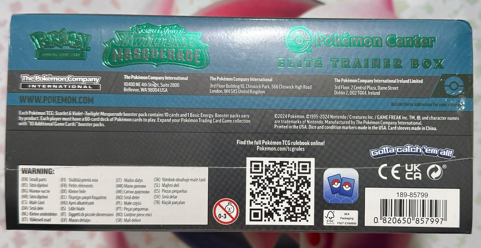Twilight Masquerade Pokemon Center Exclusive ETB SEALED