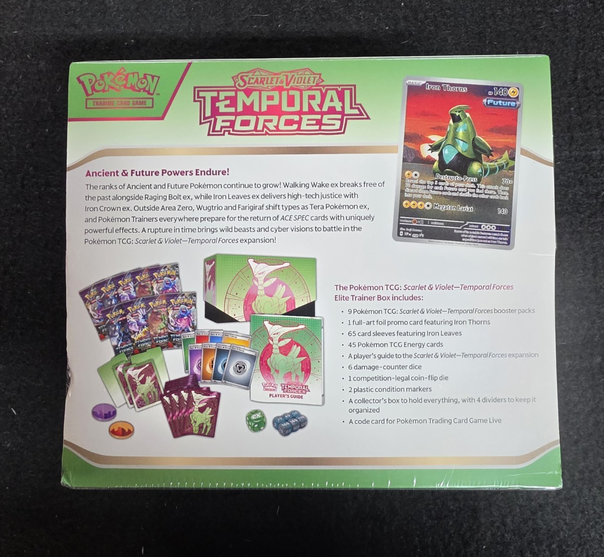 Pokémon Scarlet & Violet Temporal Forces Elite Trainer Box Iron Leaves sealed