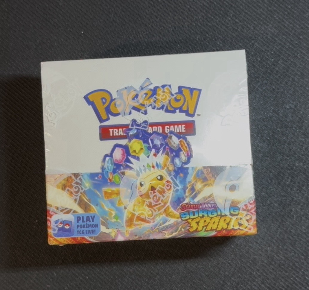 Pokemon Surging Sparks New Factory Sealed Booster Box 36 Packs Small Rip